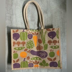 Trader Joe's Jute Tote Bag with Vegetable Print